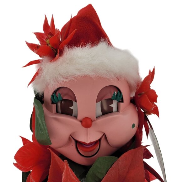 Vintage Talking Red Poinsettia Holiday Fun Telco Motion Activated 1998 - Read - Picture 4 of 9